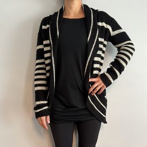 Women’s Quinn striped cardigan black cream size large